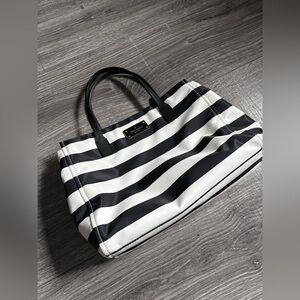 Kate Spade Black and White Striped Tote Bag